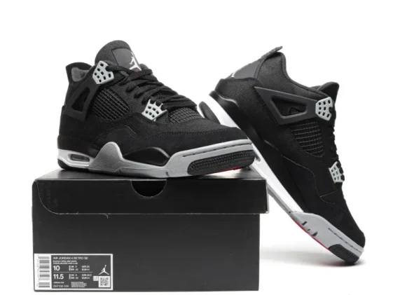 Air Jordan 4 Retro Black Canvas Reps