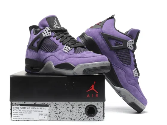 Air Jordan 4 Retro Travis Scott Purple Friends and Family Reps