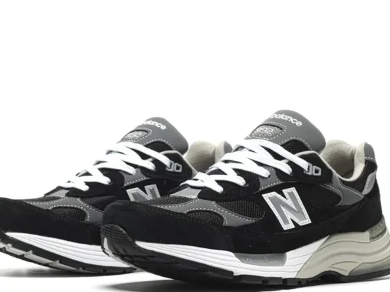 New Balance 992 Black Grey Suede Reps