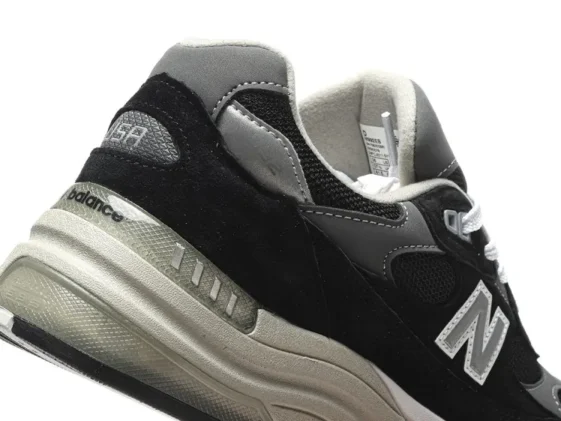 New Balance 992 Black Grey Suede Reps