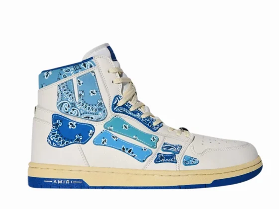 Amiri Skel Top Hi Bandana White Blue Reps