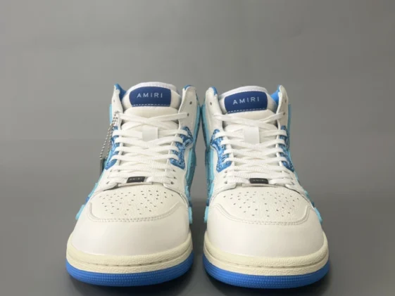 Amiri Skel Top Hi Bandana White Blue Reps