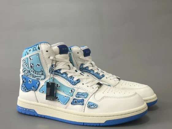 Amiri Skel Top Hi Bandana White Blue Reps