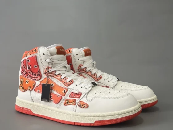 Amiri Skel Top Hi Bandana White Orange Reps