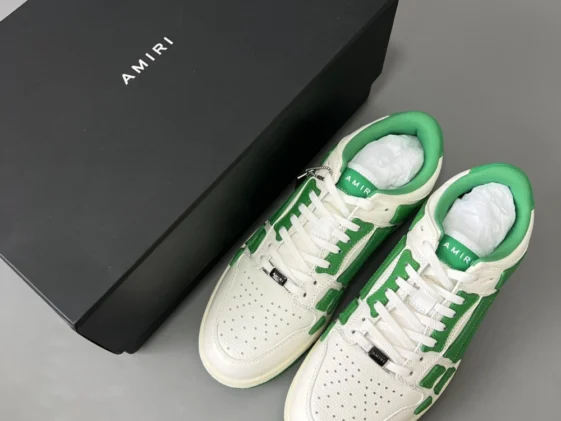 Amiri Skel Top Low White Green Reps