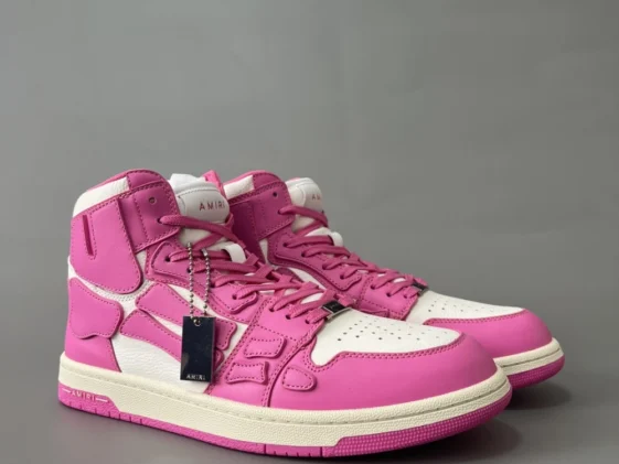 Amiri Skel Top Hi White Pink Reps