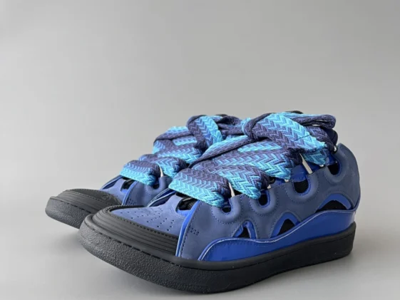 Lanvin Curb Sneakers Metallic Majorelle Blue Reps