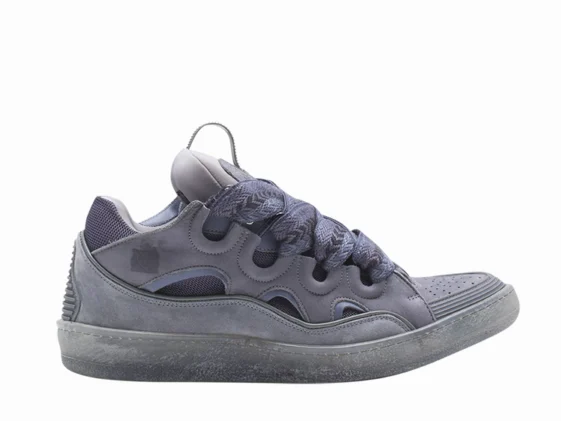 Lanvin Curb Sneakers Speckled Effect Light Grey Reps