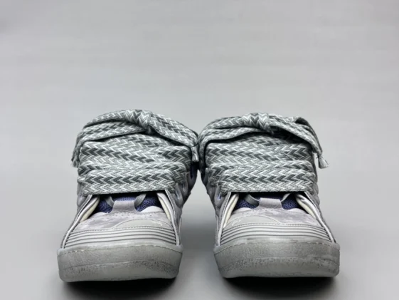 Lanvin Curb Sneakers Speckled Effect Light Grey Reps