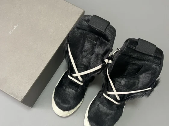 Rick Owens Black Geobasket Pony Hair Reps