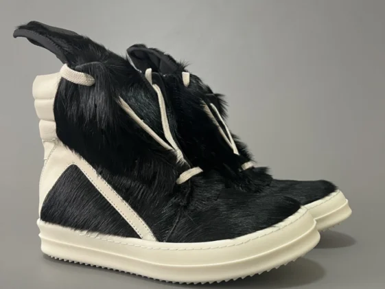 Rick Owens Black Geobasket Pony Hair Reps