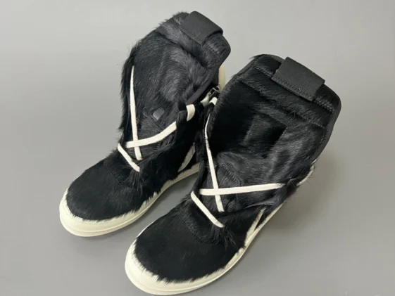 Rick Owens Black Geobasket Pony Hair Reps