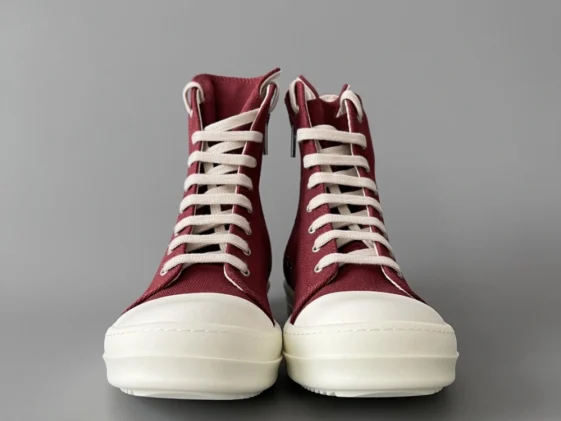 Rick Owens Drkshdw Burgundy Twill High Reps