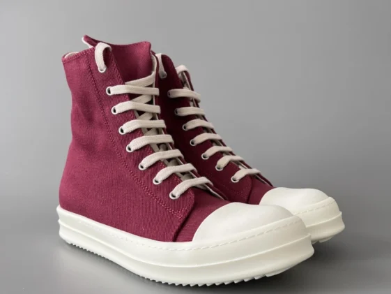 Rick Owens Drkshdw Burgundy Twill High Reps