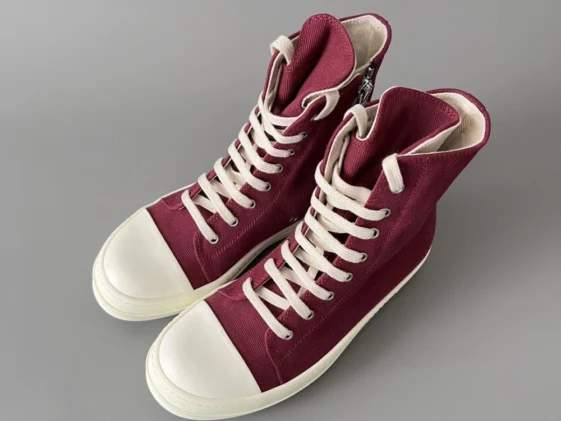 Rick Owens Drkshdw Burgundy Twill High Reps