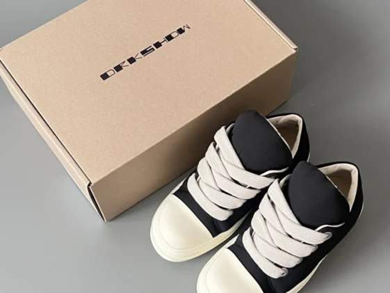 Rick Owens Drkshdw Fogachine Cotton Megalace Low Black Milk Reps