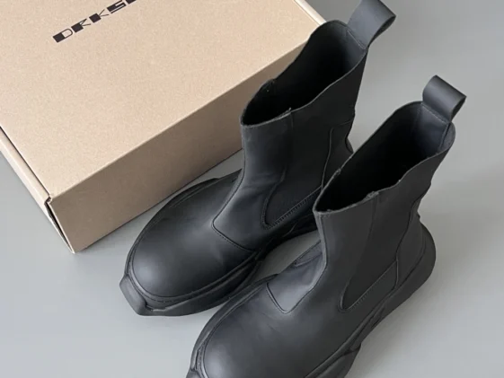 Rick Owens Drkshdw Strobe Beatle Abstract Boots Black Reps