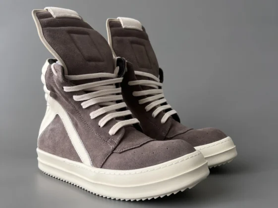 Rick Owens Geobasket White Gray Reps