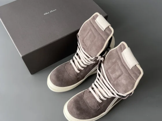 Rick Owens Geobasket White Gray Reps