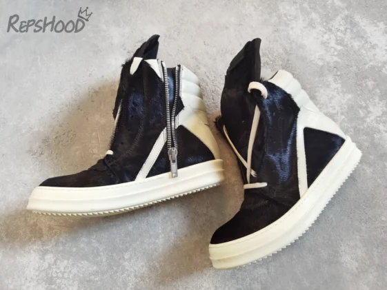 Rick Owens Lido Runway Geobasket Black Milk Reps