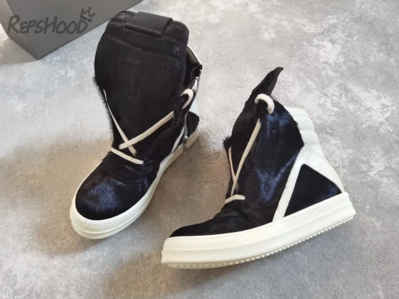 Rick Owens Lido Runway Geobasket Black Milk Reps