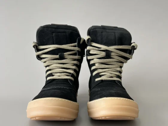 Rick Owens SS18 Dirt Geobasket Faded Black Leather Reps