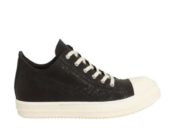 Rick Owens Strobe Leather Low Black Milk Reps