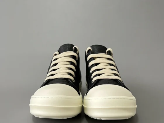 Rick Owens Strobe Leather Low Black Milk Reps