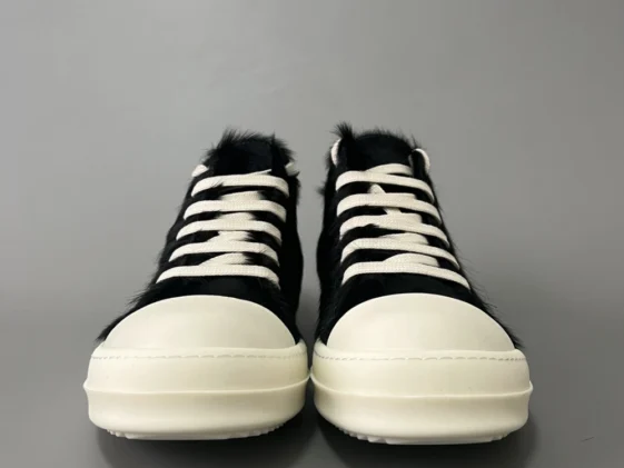 Rick Owens Strobe Low Black Cow Fur Reps