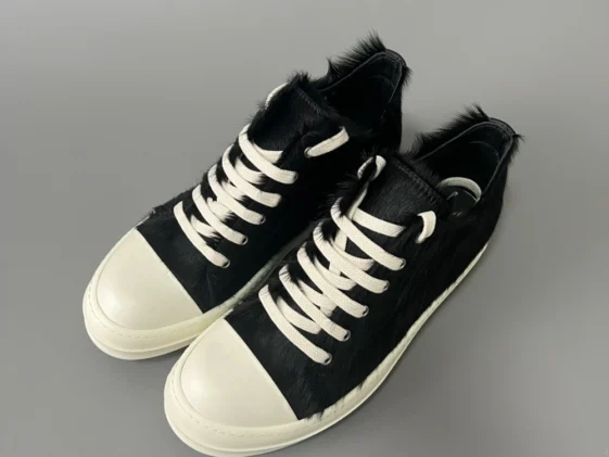 Rick Owens Strobe Low Black Cow Fur Reps